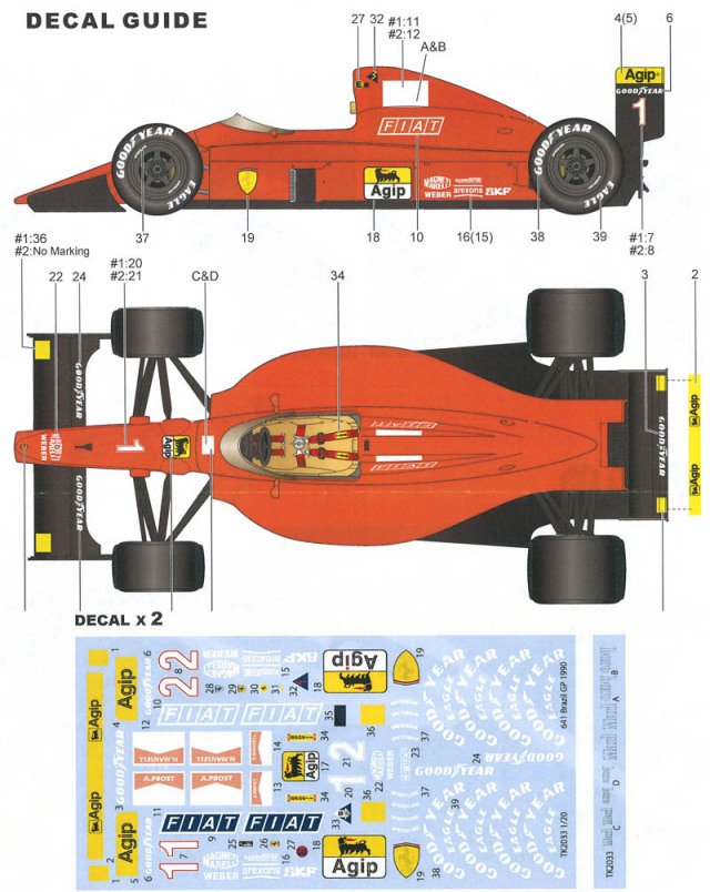 スタジオ27 1/20 トランスキット フェラーリ 641 ブラジルGP 1990