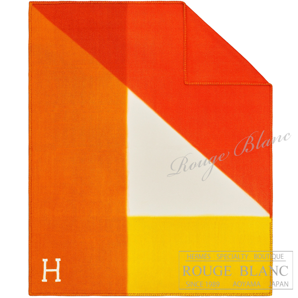 エルメス ブランケット ”アヴァロン タングラム” コクリコ×テラコッタ