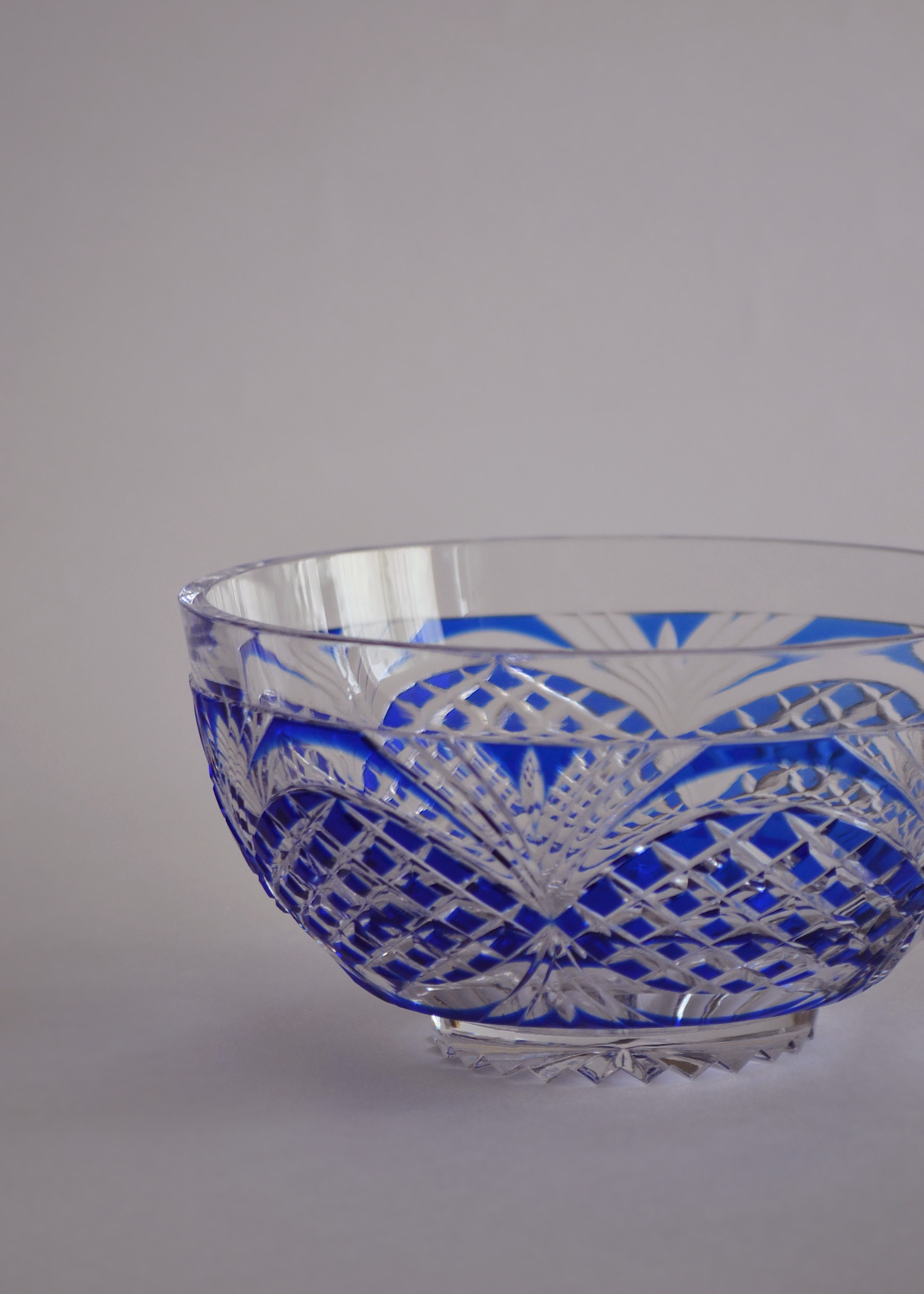 薩摩切子 カメイガラス 江戸切子鉢 148mm