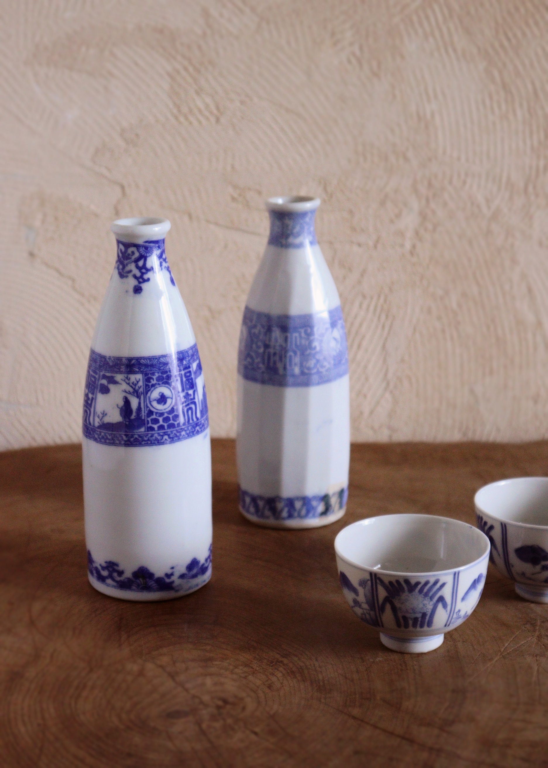 太白手 インク瓶 古道具 アンティーク 陶胎染付 太白手 インク瓶