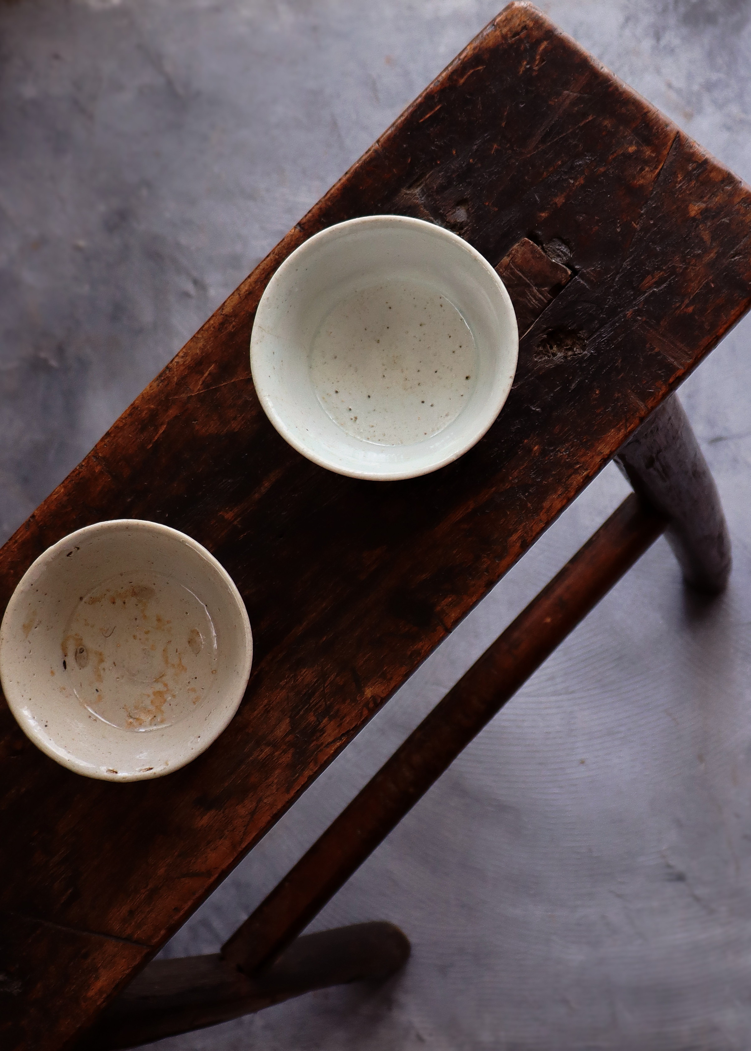 李朝後期 白磁 盃 酒器 ぐい呑み 完器 骨董 時代物 アンティーク 箱付き