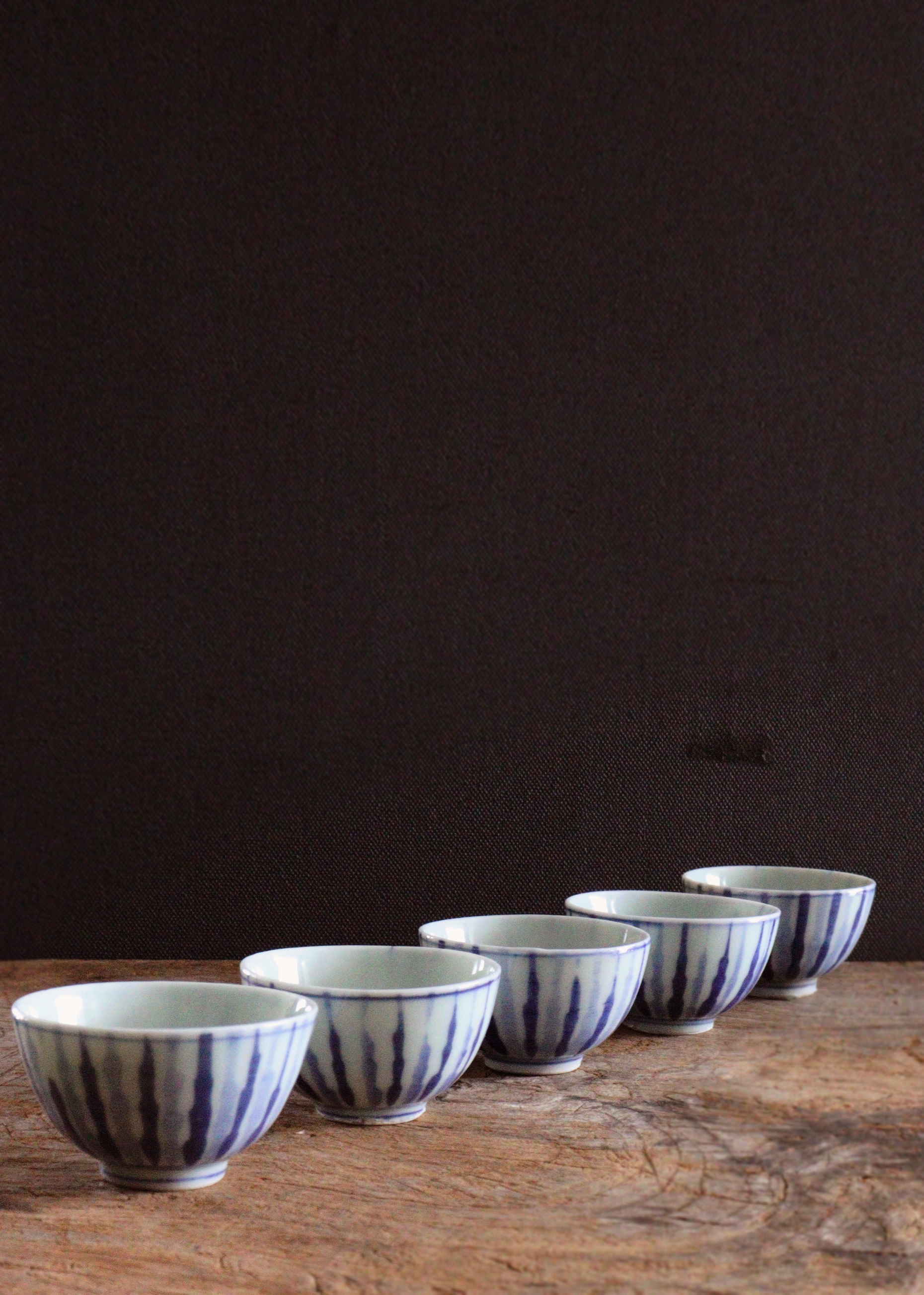 煎茶碗□10客 青絵 染付唐草紋 煎茶器 湯呑み 猪口 小