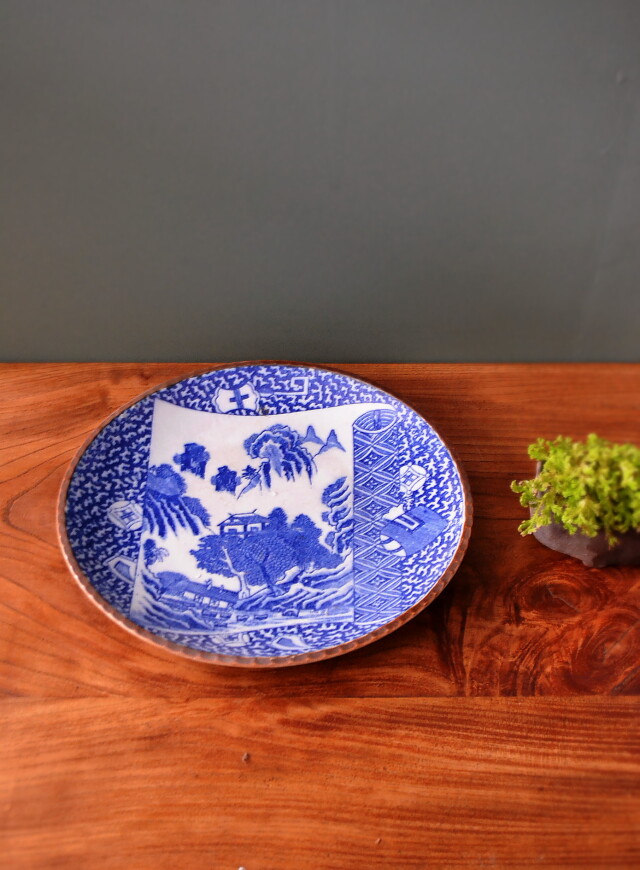 時代 ヒビ焼 水鳥紋大皿 アンティーク 送料込み250927 時代 ヒビ焼