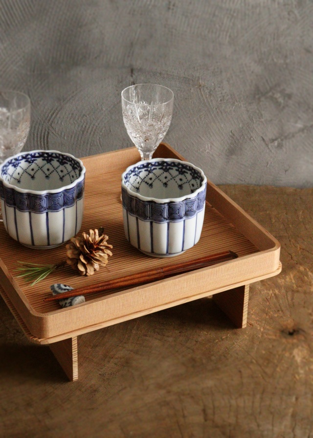 お茶道具 茶道具 火入 染付冠手 昧渓窯永寿作 松尾流