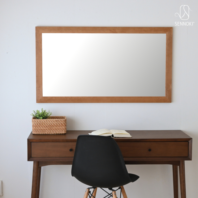 Leon レオンミラー ウォールミラー 壁掛け 鏡 アンティーク調 天然木