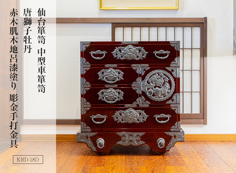 本漆塗り (紅溜め艶消し) 掛軸用桐箱 本漆塗り (紅溜め艶消し) 掛軸用桐箱