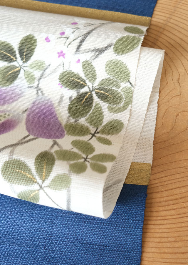 手描き麻タペストリー「掛け軸木通」 [京都洛柿庵オンラインショップ]