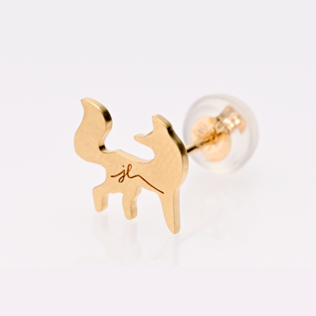 片方】ピアス K10イエローゴールド(つや消し加工)(JLージュエルー