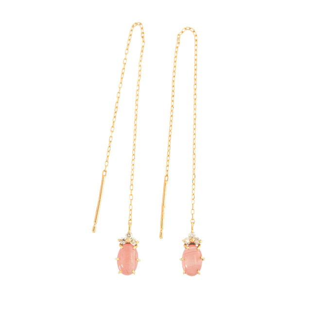 アメリカンピアス K10/K18イエローゴールド 北海道産インカローズ