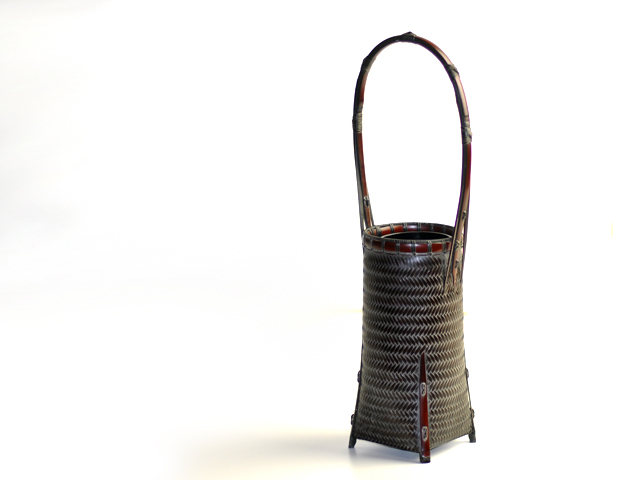 竹籠 花入れ 花籠 竹製掛け花籠 茶道具 竹細工 掛け花入れ