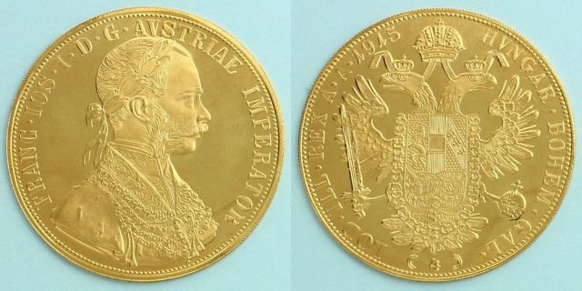 オーストリア 1915年銘 4ダカット フランツ・ヨーゼフ1世/双頭の鷲