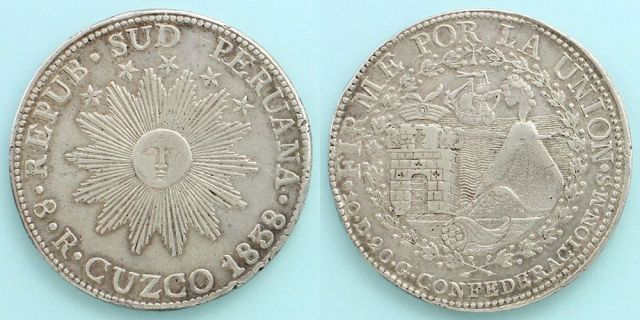 ペルー 1754年 8レアル スペイン 植民地 貿易銀 銀貨 ja1501 ナ*ん様