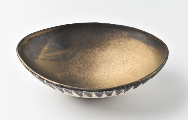 岩谷窯 山本教行 鉢 ボウル 直径21センチ 傷なし 吉田璋也に師事 瑠璃