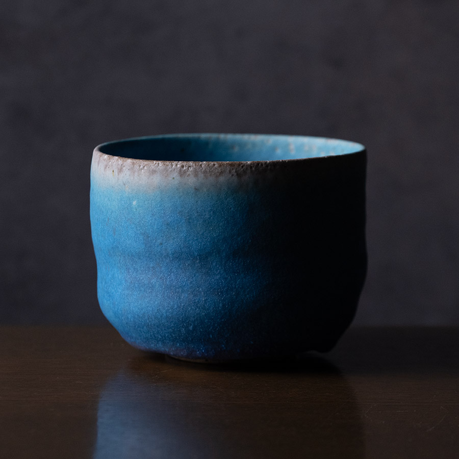 抹茶茶碗 |【共箱付】青茶碗 (SOY-203) 作家「山田想」