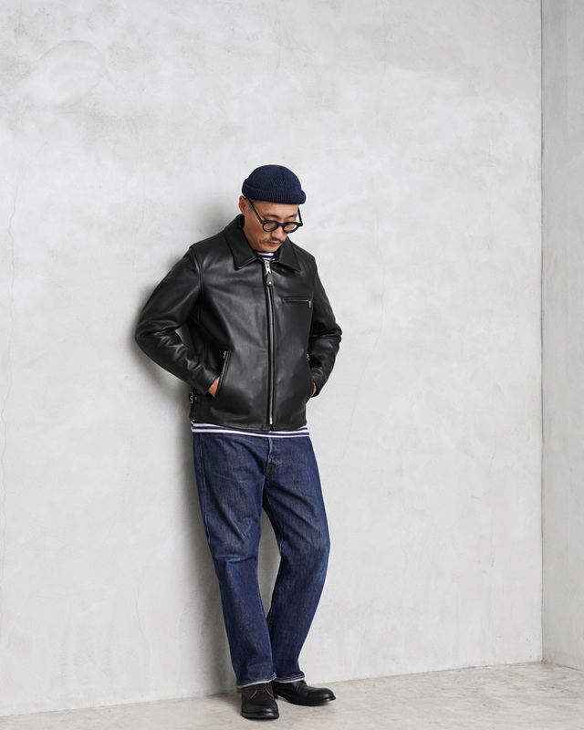 Schottショット643革ジャン襟付きライダースジャケット 40