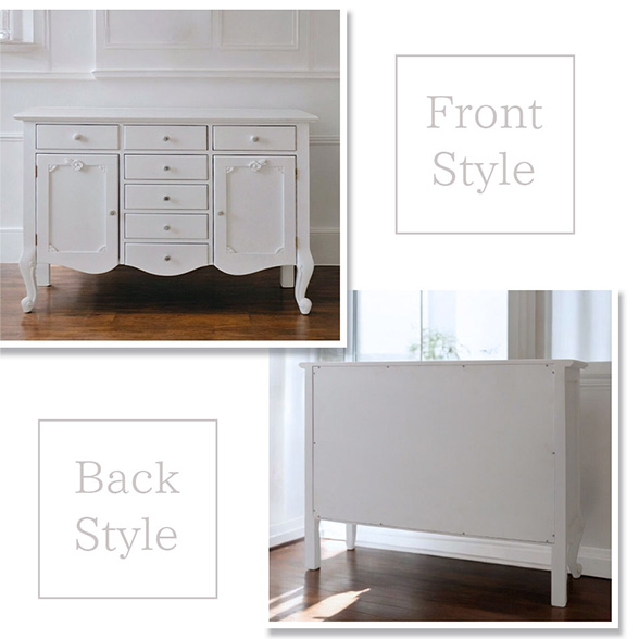 こなまる様 葉山ガーデン サイドボード 花彫刻 特注 白塗装