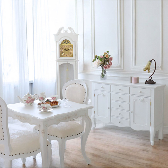 ロココ調4段サイドチェスト ロココ調 4段チェスト 約W90×約D50