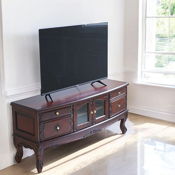 マホガニー材使用 パルマエミリア アンティークブラウン テレビボード