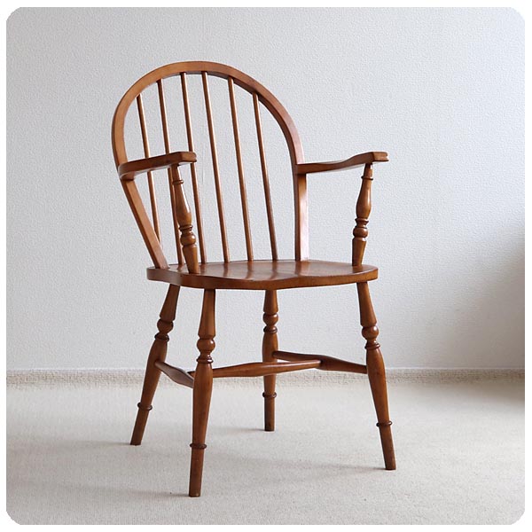 イギリス ヴィンテージ アームチェア/木製椅子/ダイニングチェア/店舗