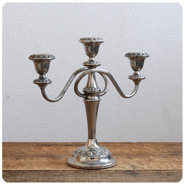 イギリス アンティーク シルバープレート キャンドルスタンド 銀メッキ