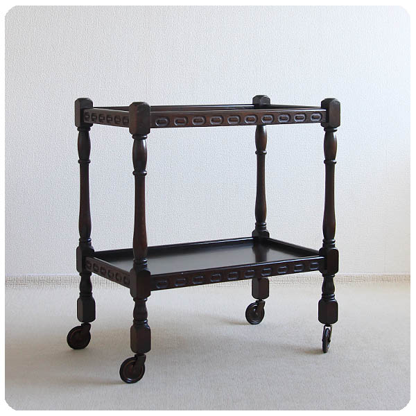 イギリス アンティーク調 キッチンワゴン トロリー キャスター付き