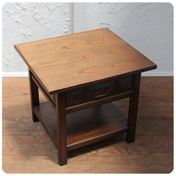 イギリス アンティーク調 引き出し付きローテーブル 木製 コーヒー