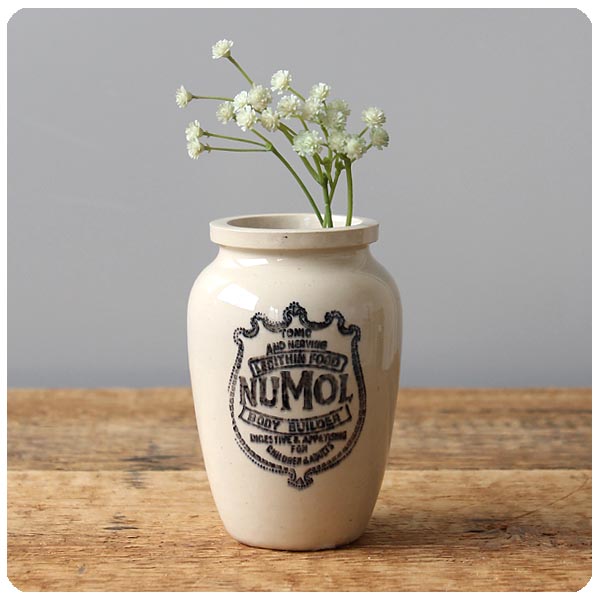 イギリス アンティーク NUMOL陶器ボトル ヌモール ジャー フラワー