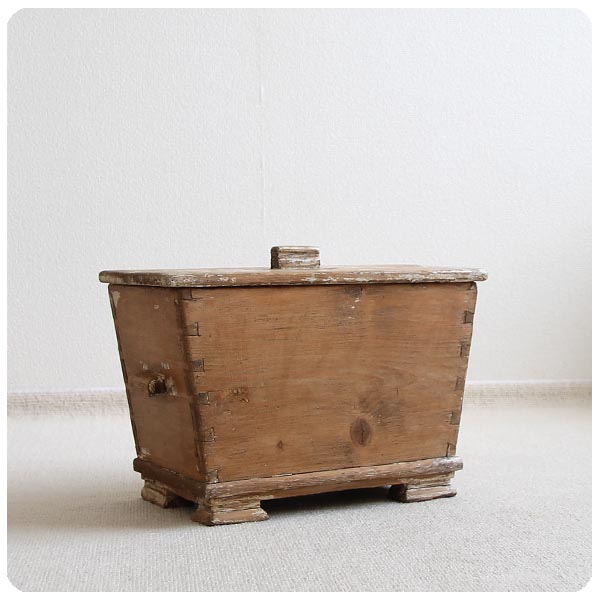 イギリス アンティーク 蓋付きストレージボックス/オールドパイン/木箱