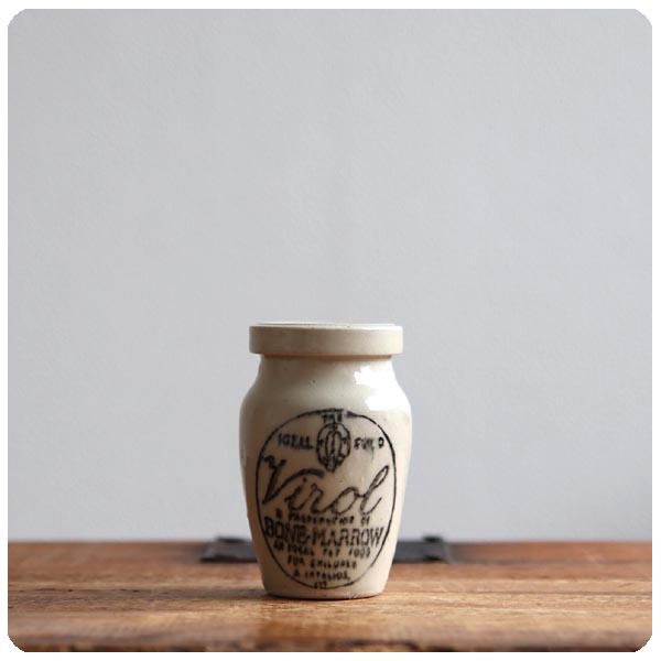 イギリス アンティーク Virol陶器ボトル/ミニサイズ/ヴィロール