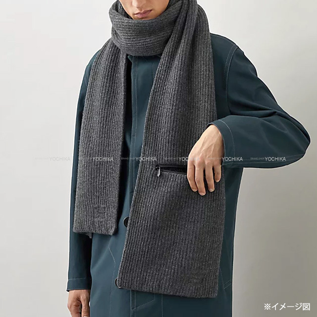 エルメススヌードグレーカシミヤ