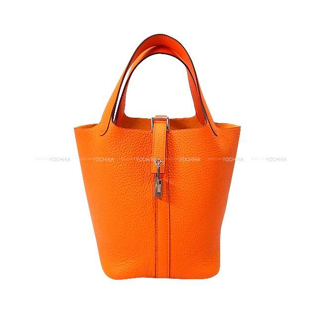 HERMES エルメス ハンドバッグ ピコタンロック 18 PM オレンジミニウム