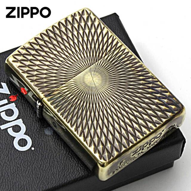 Zippo ジッポー アンティーク風 ユーズド ダイヤモンドカット 両面加工