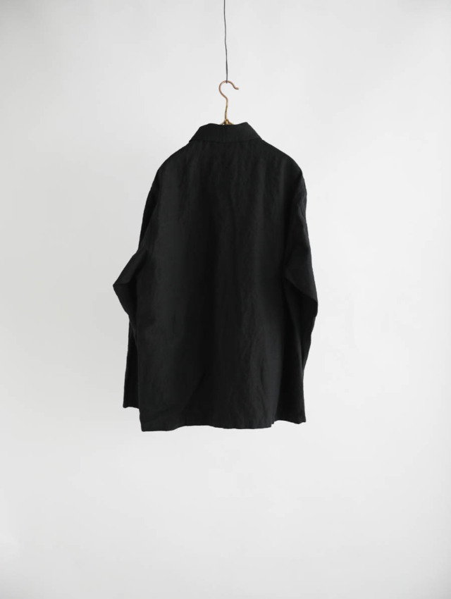 alvana アルヴァナ｜ウールリネン縮絨シャツジャケット（ブラック）