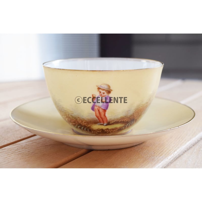 アンティーク洋食器】ティーカップ＆ソーサー6客＋シュガーポット