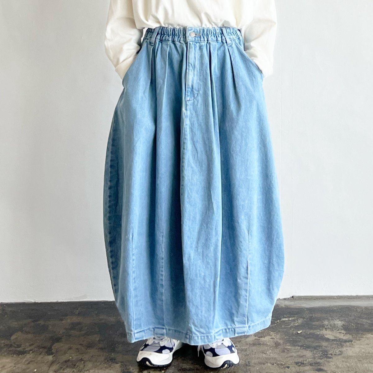DENIM CIRCUS SKIRT / LIGHT BLUE デニム サーカススカート /
