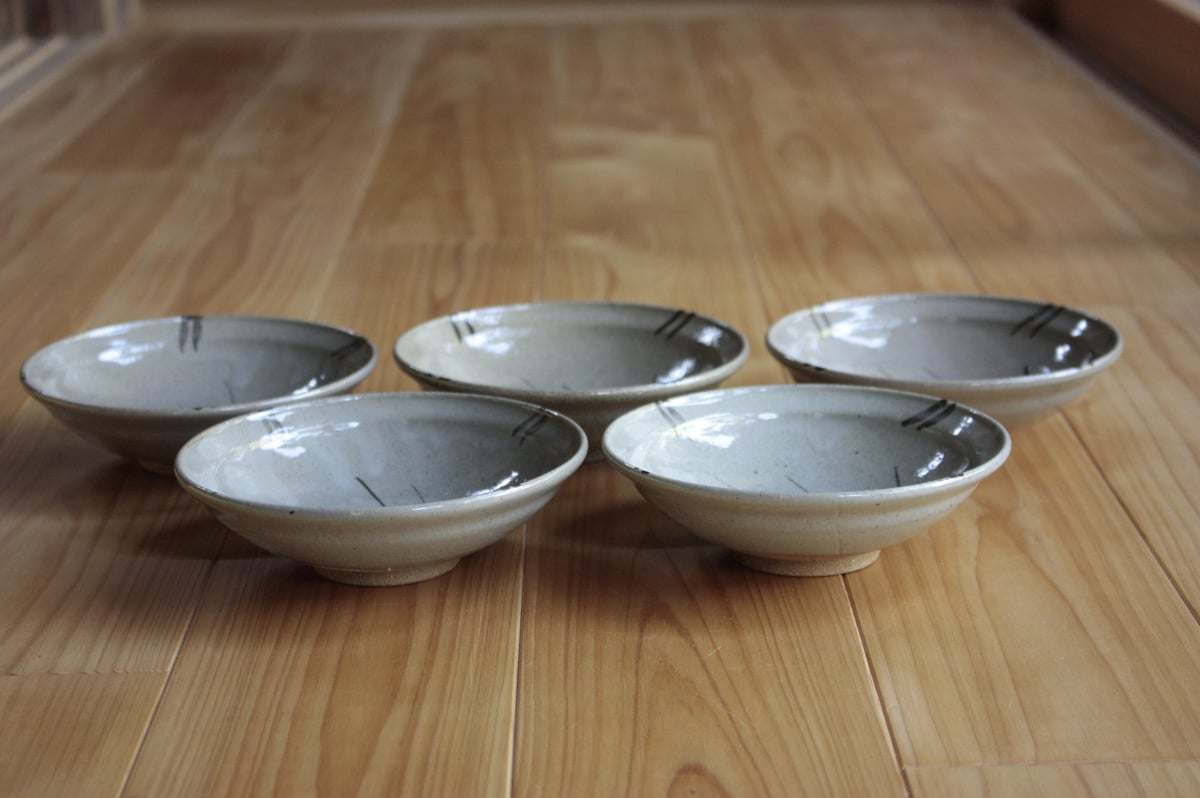 絵唐津草文皿 十三代中里太郎右衛門窯 向付 銘々皿 5客 飾皿 唐津焼 和