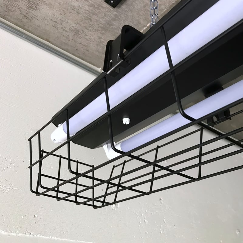 B-2LG01】ダクトレール用 2灯 LEDライト 逆富士 ガード付き つや消し