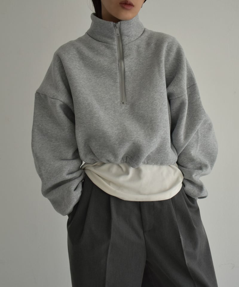 ハーフジップスウェット[グレー]