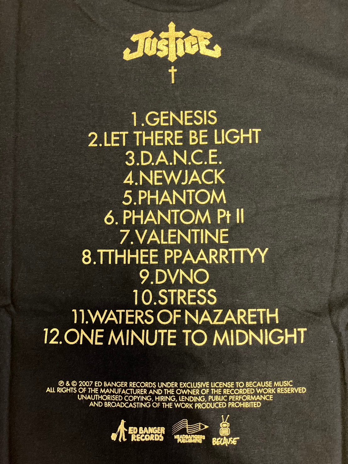 JUSTICE : † T-shirt Anniversary Edition (ユニセッ