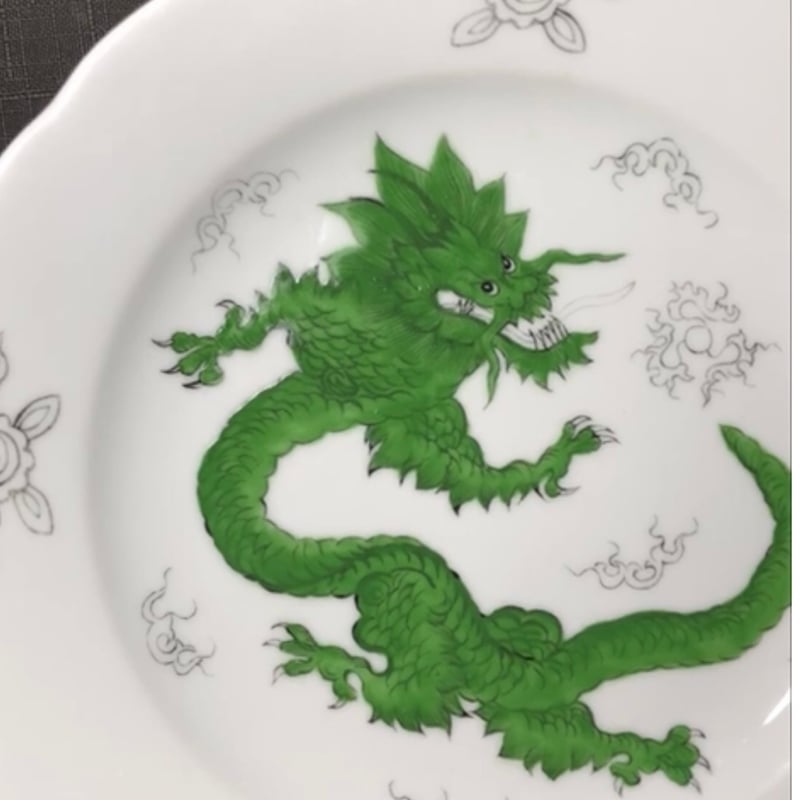 マイセン 緑の龍の飾り皿 マイセン 緑の龍の飾り皿
