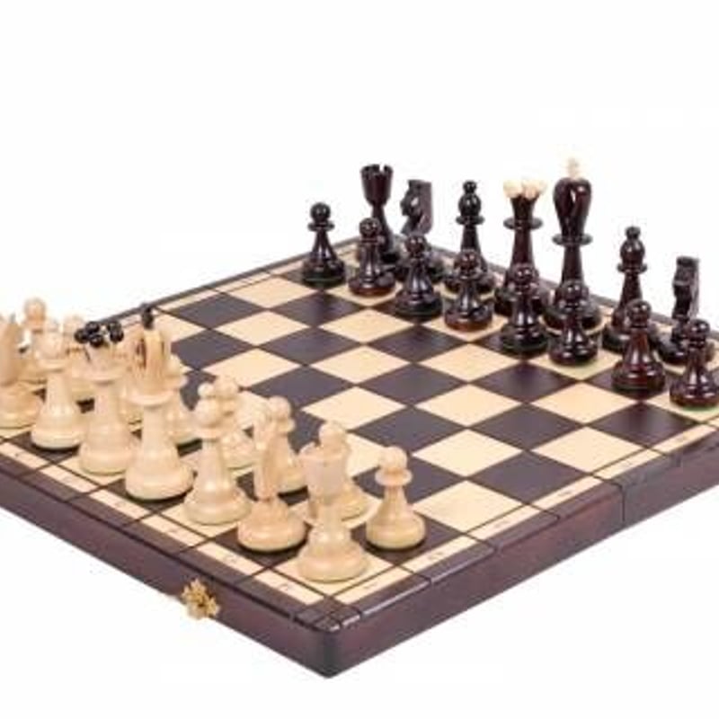 CH115 Brown ACE 40cmチェス盤チェス駒セット 駒収納 | 世界のチェス専