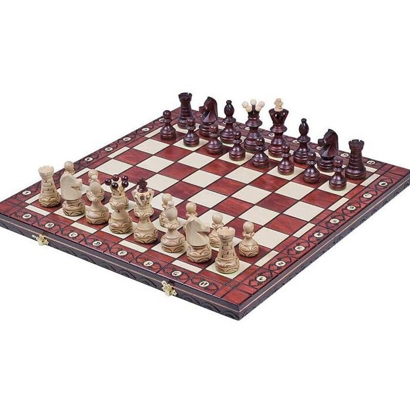 CH128 BROWN 54cm SZACHY チェス盤チェス駒セット Poland Am