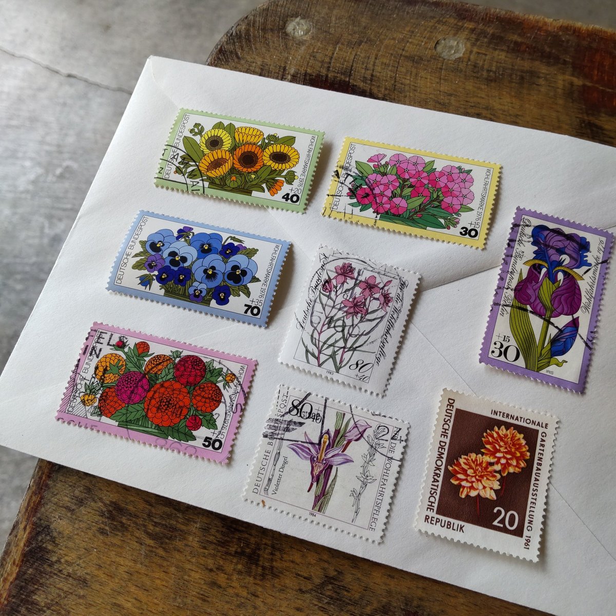 3348 外国切手 ドイツ 1991年 花 シリーズ 5種完 3348 外国切手 ドイツ
