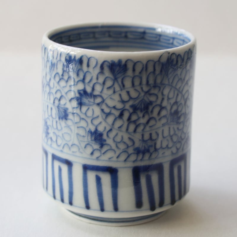 伊万里焼染付福寿字文のぞき猪口7個 [B27871] 陶磁器 :: 伊万里 丸窓