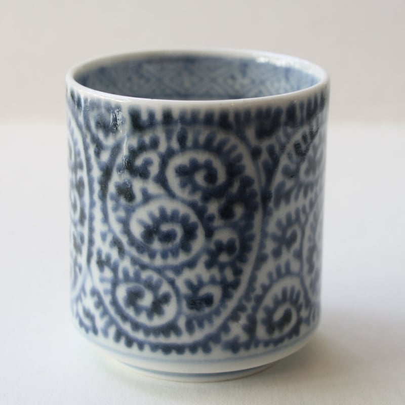 伊万里焼 古伊万里 染付 蛸唐草文 沈香壷 蓋物 飾壷 C 6047C 伊万里焼