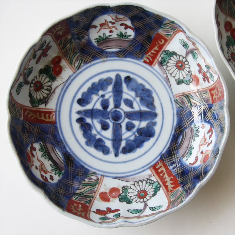 P-92 古伊万里 KOIMARI 染錦 十字花文 膾皿 | imarimaru