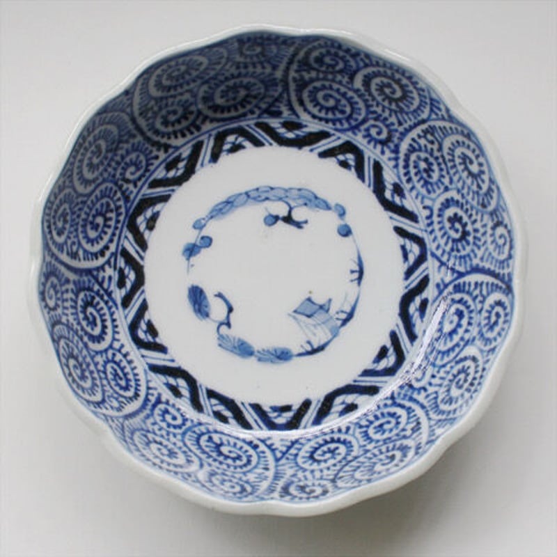 Ps-201 古伊万里 KOIMARI 染付 蛸唐草文 膾皿 2客セット | imarimaru