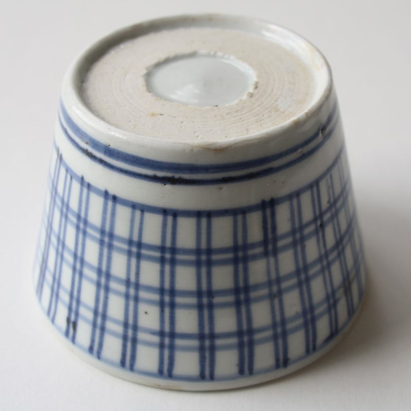 骨董 アンティーク 古伊万里 染付 馬の目 観世水 蕎麦猪口 3点 骨董