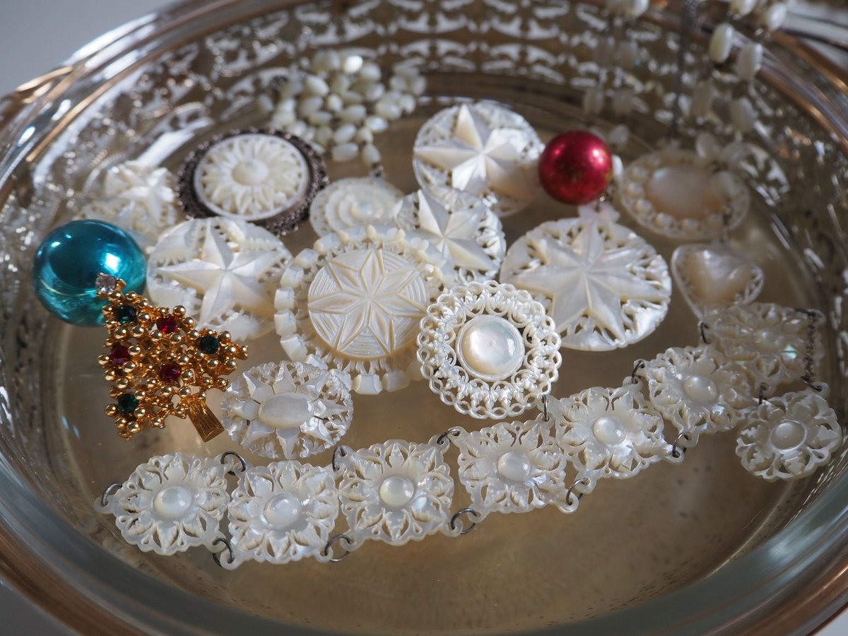 ベツレヘムパール 白蝶貝 ベツレヘムの星スター 透かし ブローチL