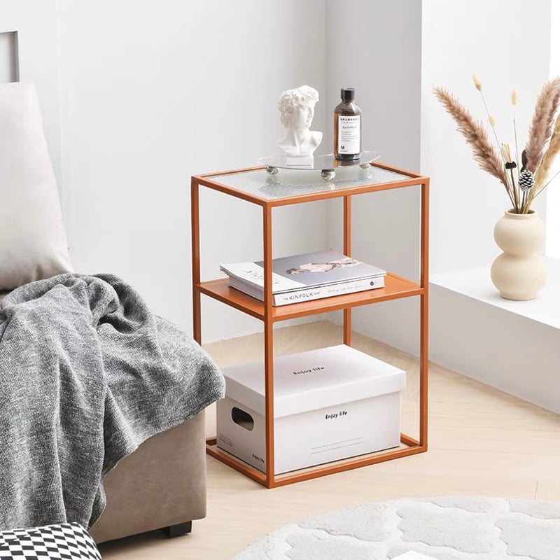 unico】アイアン×ガラスのサイドテーブル unico】アイアン×ガラスの